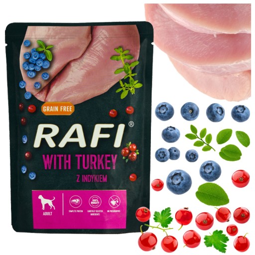 Krmivo pre psov RAFI bez obilnín pre morky 300g