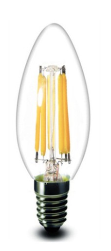 E14 LED FILAMENT žiarovka 4W C35 teplá sviečka