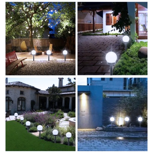 LED SOLÁRNA ZÁHRADNÁ LAMPA BIELA GUĽA 10cm