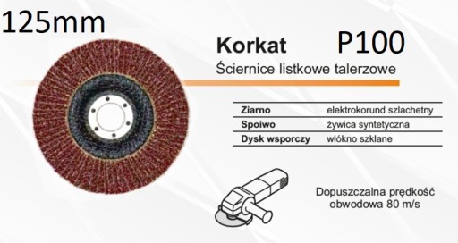 Lamelový kotúčový brúsny kotúč 125mm P100