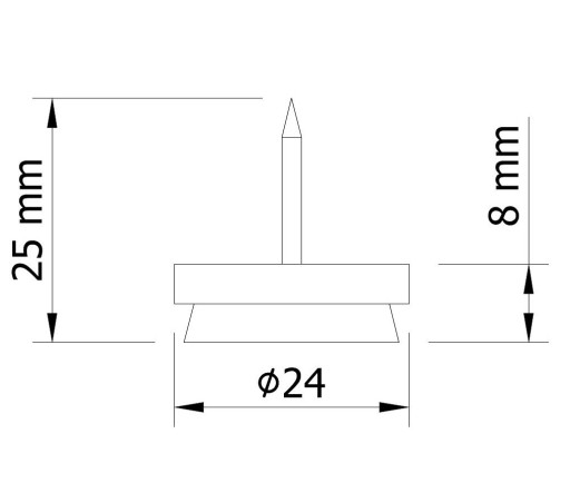 20 x klzák plstená nábytková nožička 24 mm