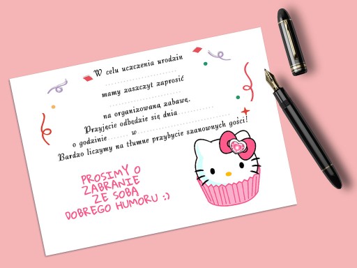 POZVÁNKA HELLO KITTY NA NARODENINY DIEŤAŤA + OBÁLKA ZDARMA