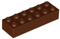 LEGO BEAM 2X6 HNEDÁ Č. 44237 ALEBO 2456