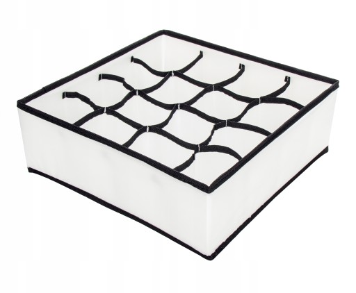 ORGANIZÁTOR ZÁSUVKY SO 16 PRIHORKAMI 32x12x32 cm ČIERNO-BIELA