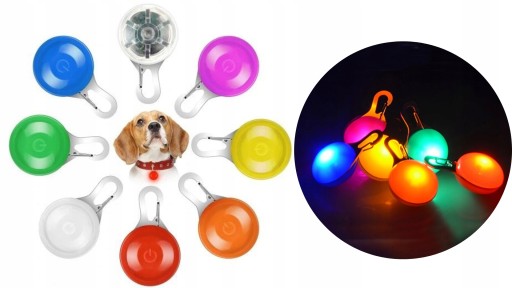 LED prívesok pre psa na obojku Keychain Keychain svieti