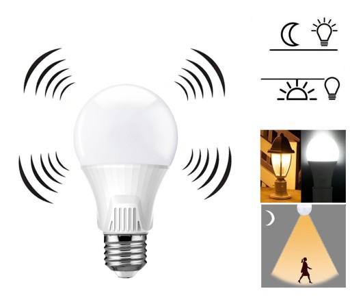 9W LED žiarovka s Twilight Motion Sensor, NEUTRAL