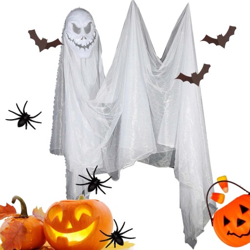 ZÁVESNÁ DEKORÁCIA SKELETOROVÁ HALLOWEENOVÁ MASKA 3,3M*2M
