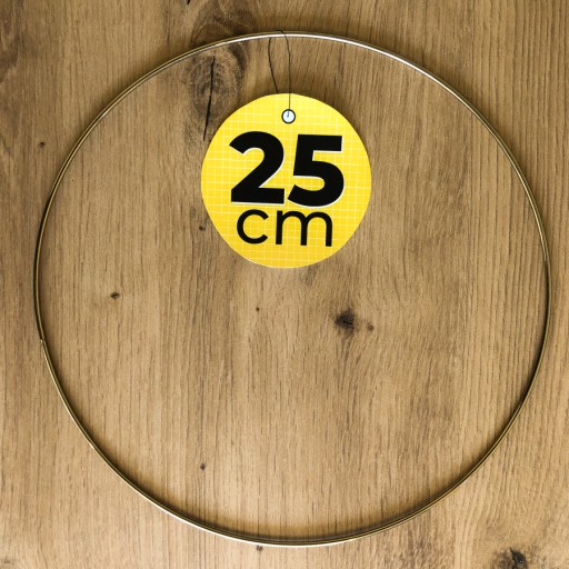 ZLATÝ kovový prsteň na lapač snov, 25 cm