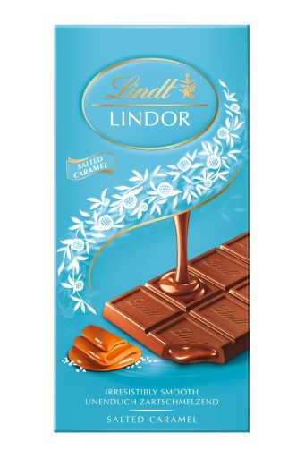 Lindt LINDOR mliečna čokoláda slaný karamel s morskou soľou 100g
