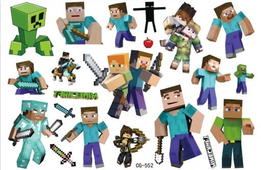 Umývateľné tetovanie pre deti MINECRAFT CG552