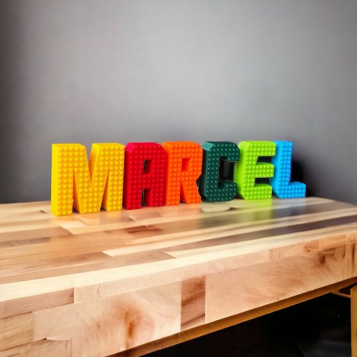 Nálepky na stenu KAJAWIS LETTERS 3D Letters XL v štýle detského mena LEGO