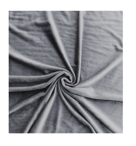 Hladký fleece, materiál VELVET MINKY 23 - ŠEDÝ, super mäkký, nadýchaný
