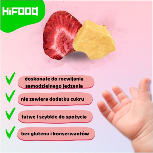 Melón - Jahoda mrazom sušené ovocie OVOCNÉ ČIPY 40g HiFOOD SNACK