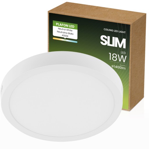 LED panel 18W PRIVRCHOVÁ OKRUHÁ LAMPA VÝKONNÉ STROPNÉ SVIETKO NA NÁSTENNÉ ZARIADENIE
