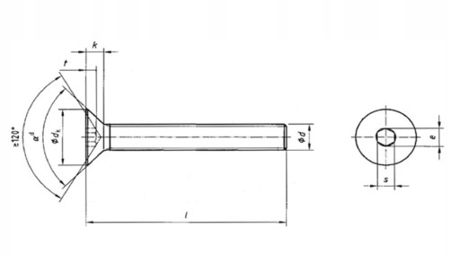 INOX A2 kužeľová skrutka DIN 7991 M5 x 30 - 10 ks.