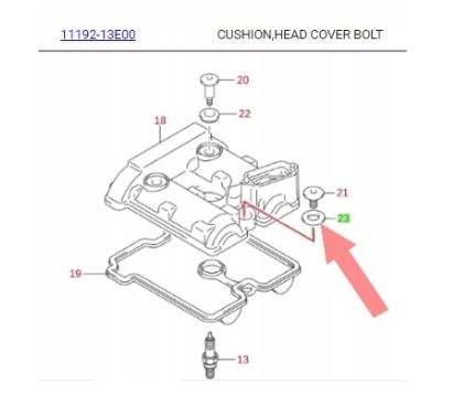 TESNENIE KRYTU VENTILU SUZUKI V-Strom Gladius 650 OE 11192-13E00