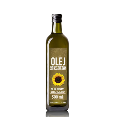 Slnečnicový olej lisovaný za studena 500ml sklo