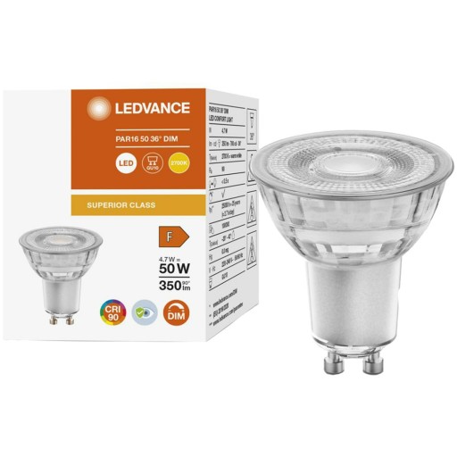 GU10 LED žiarovka 4,7W 50W 2700K CRI90 DIM LEDVANCE