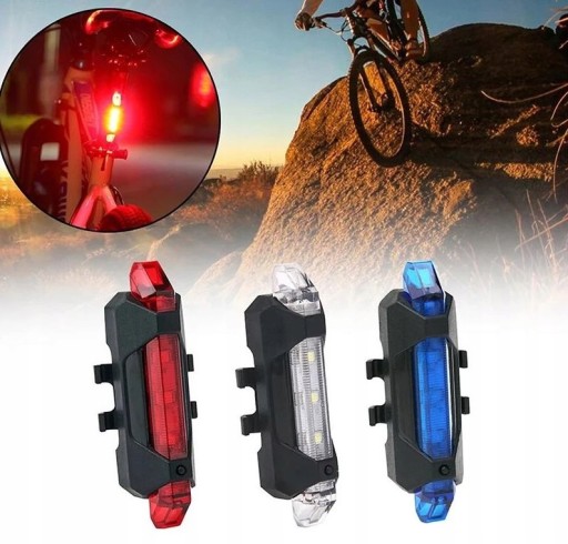 BICYKLE LAMP zadné svetlo 5 LED USB osvetlenie