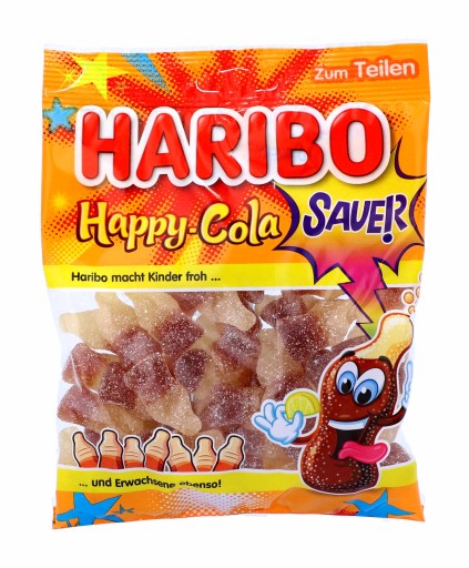 HARIBO Sour Foam Jelly Beans Sour Happy Cola 175g