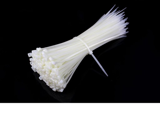 100x KABELNÉ VIAZAČKY ZIPS ODOLNÉ PEVNÉ VAPÁTKY 3,5x300 mm BIELY