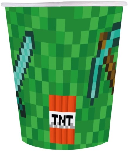 SET NARODENINOVÉ hrnčeky TANIERE MINECRAFT TNT CREEPER BIRTHDAY 12 ks