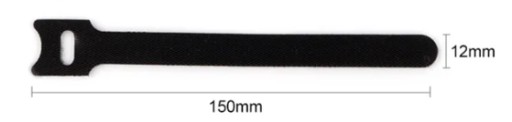Suchý zips na udicu páska 15cm x2 SILNÝ VELCRO čierny 2ks