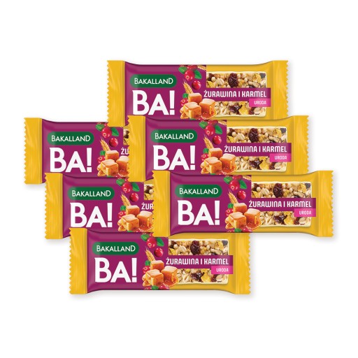 Bakalland Ba cereálna tyčinka z brusníc a karamelu! 6x38g raňajková tyčinka