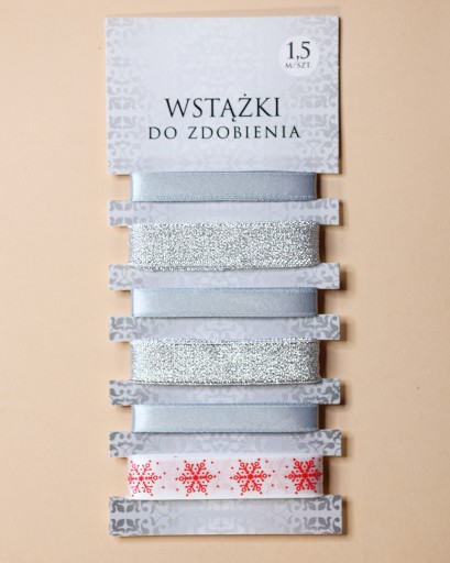 Ozdobné vianočné stuhy 1,5 m x 6 ks