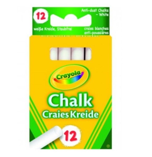 BEZPRACHOVÁ KRIEDA, BIELA 12KS CRAYOLA