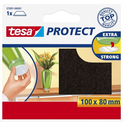 tesa samolepiace plstené podložky 100x80mm hnedé