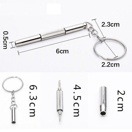 KEYRING 3v1 kľúčenka skrutkovač presný skrutkovač na okuliare