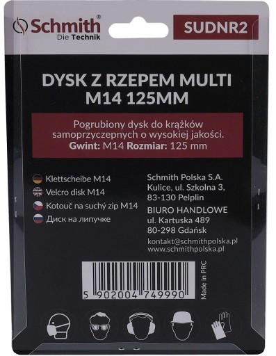 BRÚSNY KOTÚČ 125 M14 SO suchým zipsom NA BRÚSKU UNIVERZÁLNY SCHMITH