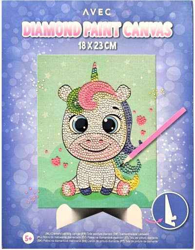 DIAMANTOVÁ MAĽBA VEĽKÝ OBRAZ 18cm x 23cm!!! JEDNOROŽEC Urob si to sám!!
