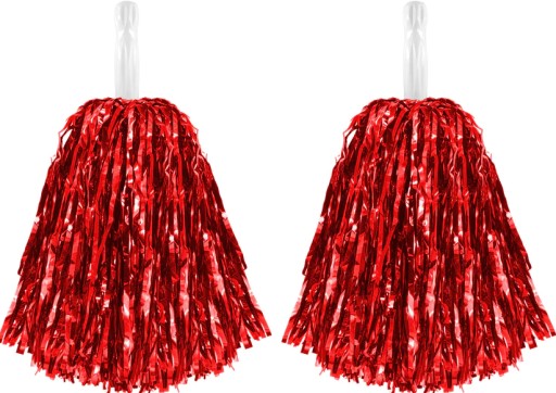 Červené pom poms CHEERLEADER CHEERLEADER 2 kusy