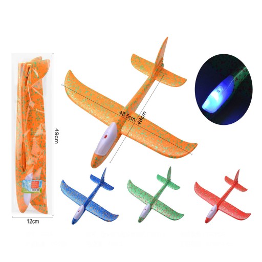 STYROPENOVÝ LIETADOVÝ KLUZÁK 47 CM SO SVIETIACI LED