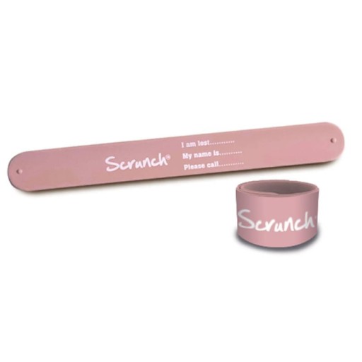 Scrunch informačný náramok - Powder Pink