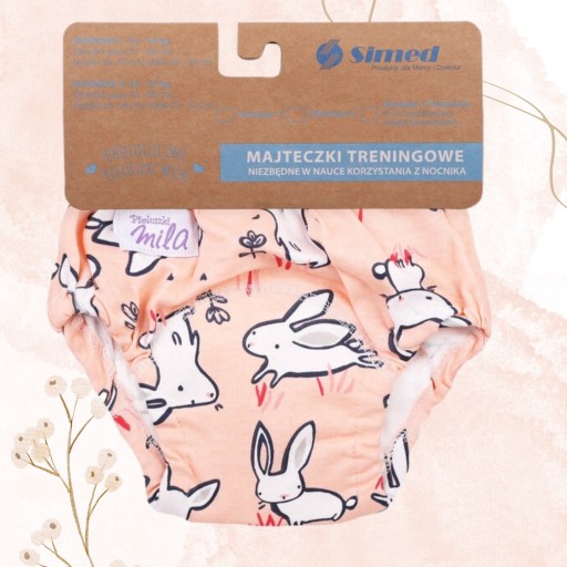 Tréningové nohavičky PREMIUM 12-14kg Tréningové nohavičky na nočník BUNNY RABBIT PINK