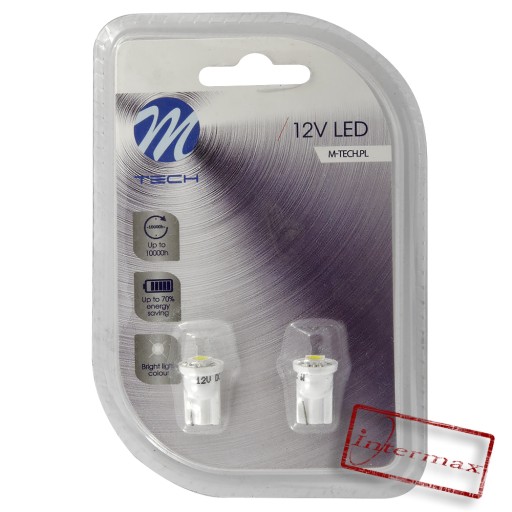 M-TECH LED PARKOVÁ ŽIAROVKA 12V W5W BIELA 2 KS
