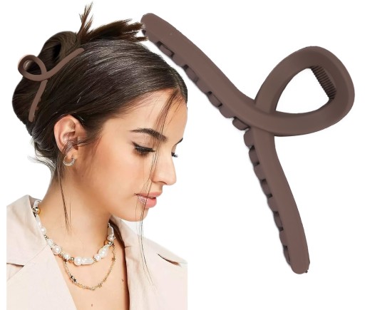 Veľká spona na vlasy Spona na čeľusť Spona na čeľusť MATTE BROWN CRAB