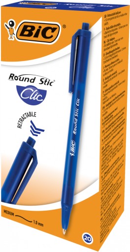 Modré výsuvné guľôčkové pero BIC