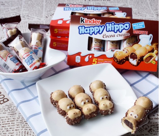 Kinder Happy Hippo Kakaové tyčinky 5 x 20,7g DE hrošie oblátky