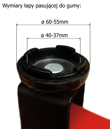 Guma široká na zdvíhač žabiek, základňa labky 37 mm