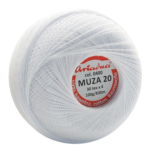 Cordonek muza 20, farba 400 / biela