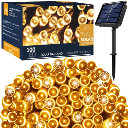 OSVETLENIE VIANOČNÉHO STROMČEKA 100 LED MULTI SOLÁRNE SVETLO GARLANDA BALKÓNOVÁ ZÁHRADA