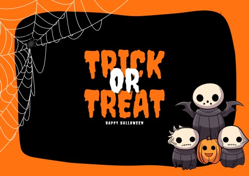 HALLOWEENSKÝ BANNER PLAGÁT Trick or Treat vzor