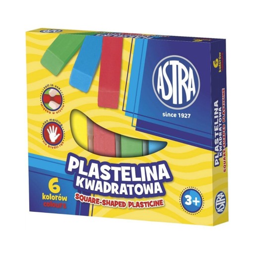 Štvorcová plastelína Astra 6 farieb