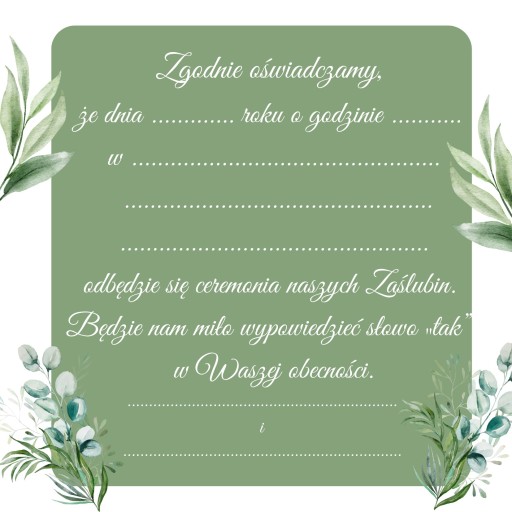 SVADOBNÉ OZNÁMENIE Greenery 10 kusov