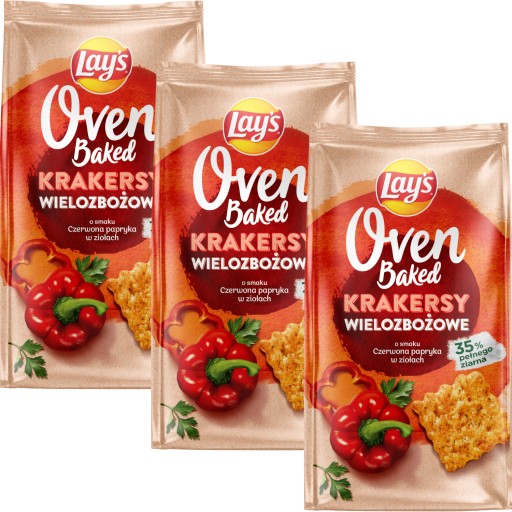 Lay's Oven Pečené krekry Paprika bylinky 3x 80g