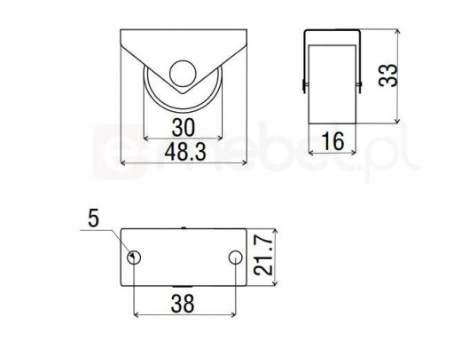 Malý rovný čierny plastový oceľový krúžok, 30 mm
